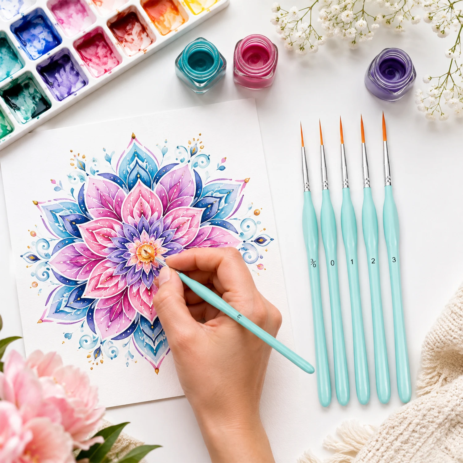 6pcs Rigger Paint Brushes Set, - đánh giá và giá Detailing Brush Set